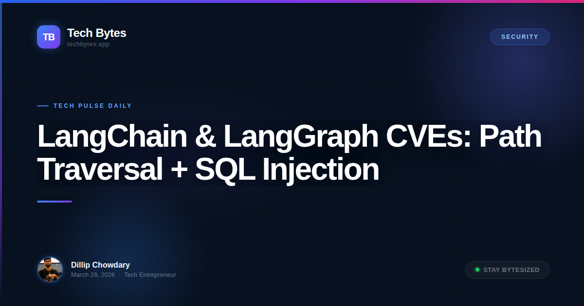 LangChain & LangGraph CVEs: Path Traversal + SQL Injection [Security]