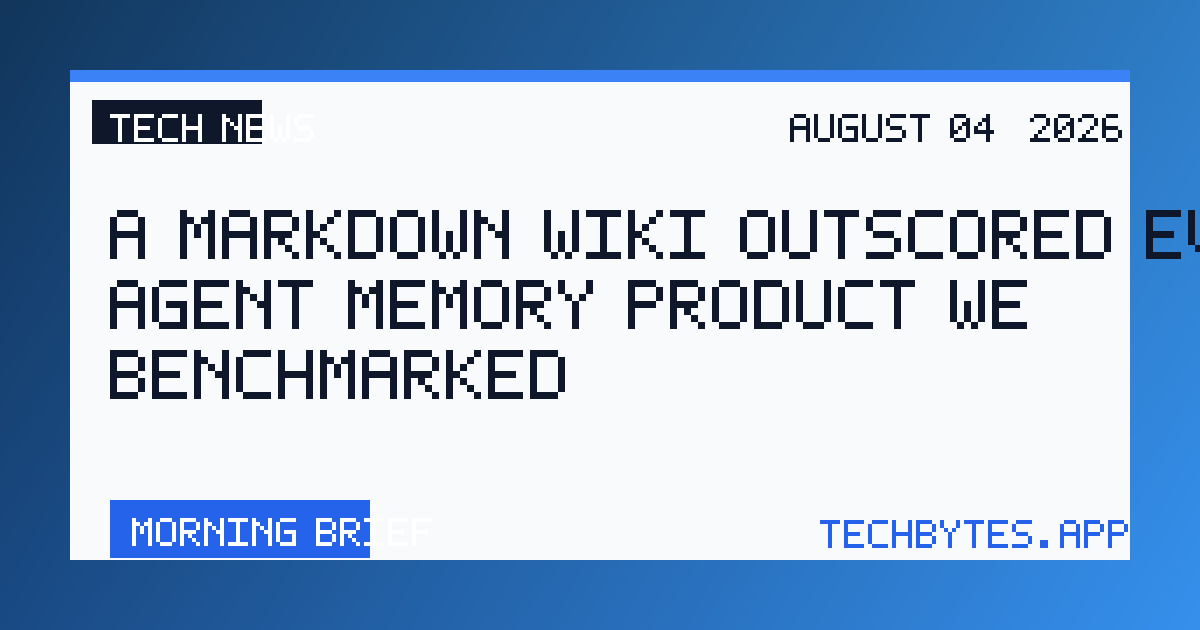 A Markdown wiki outscored every AI agent memory product we benchmarked