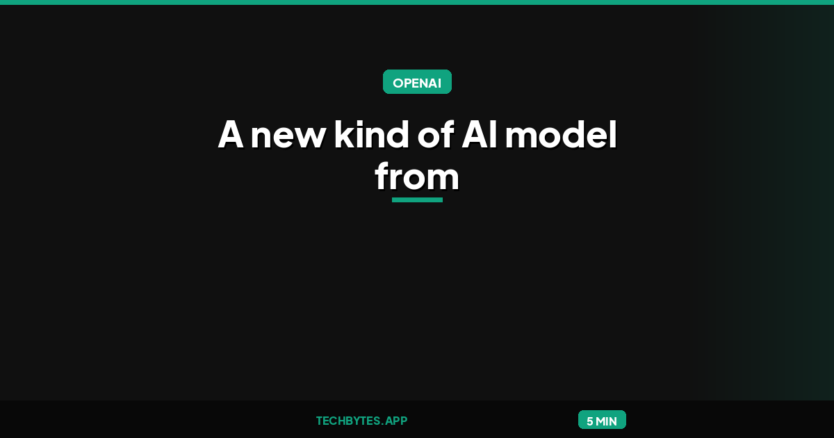 A new kind of AI model from a ChatGPT inventor is thrilling developers