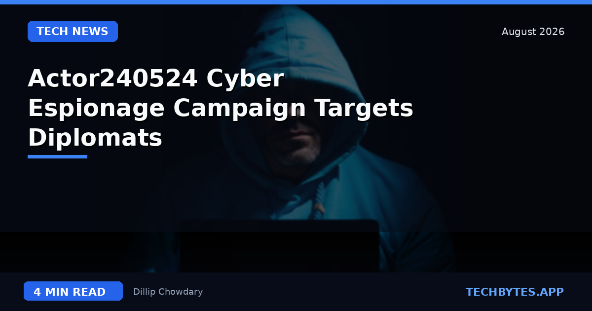 Actor240524 Cyber Espionage Campaign Targets Diplomats