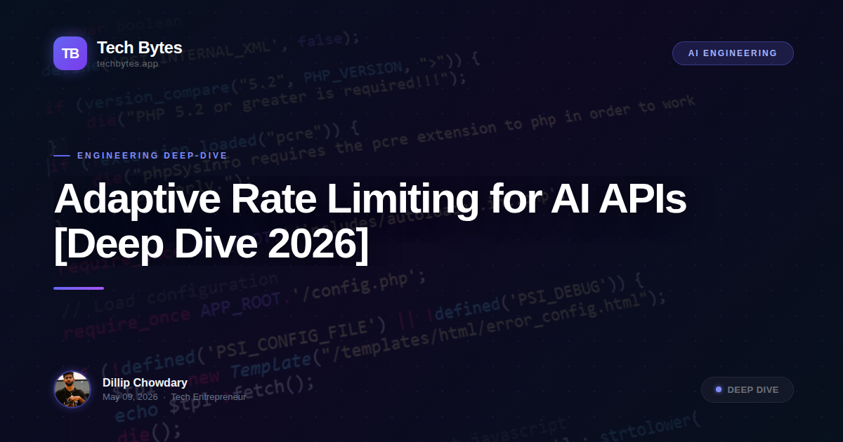Adaptive Rate Limiting for AI APIs [Deep Dive 2026]