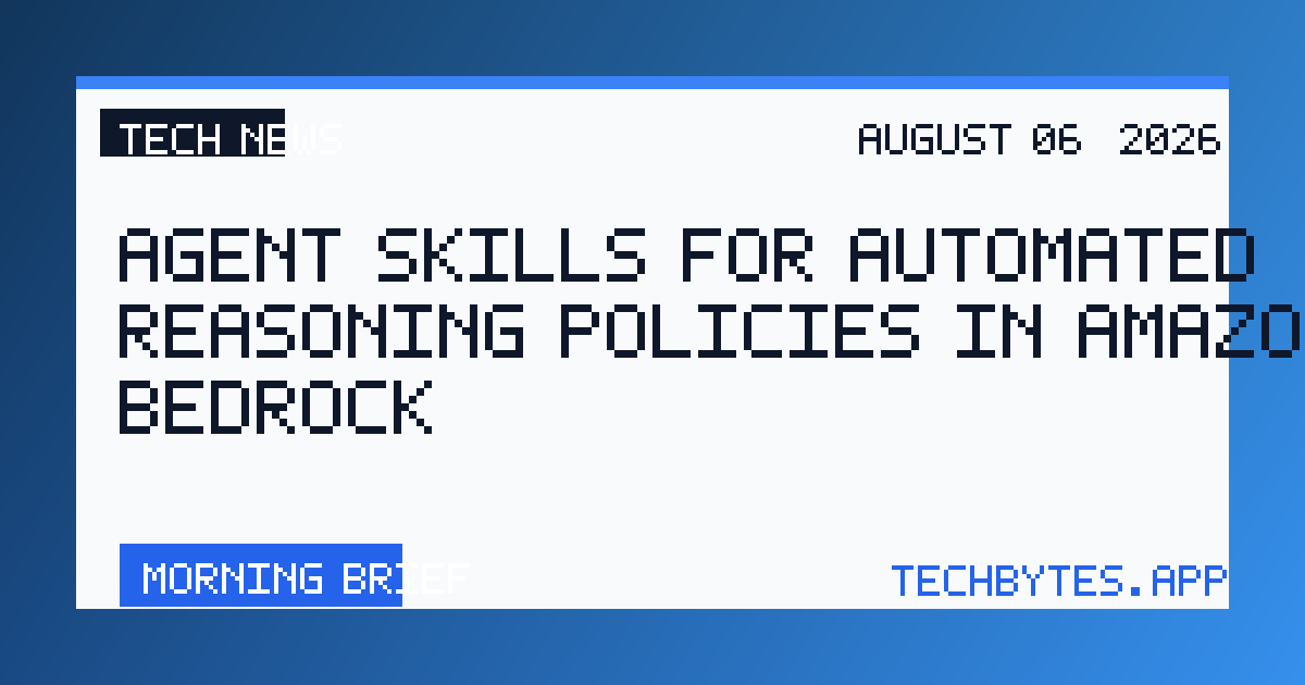 Agent Skills for Automated Reasoning policies in Amazon Bedrock