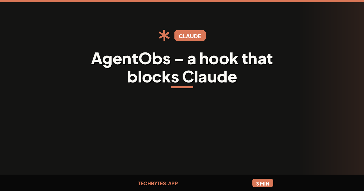 AgentObs – a hook that blocks Claude Code before you hit your limit