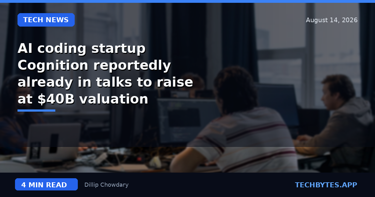 AI coding startup Cognition reportedly already in talks to raise at $40B valuation