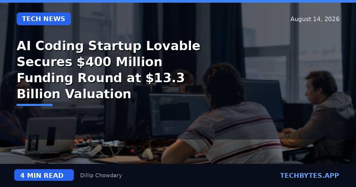 AI Coding Startup Lovable Secures $400 Million Funding Round at $13.3 Billion Valuation