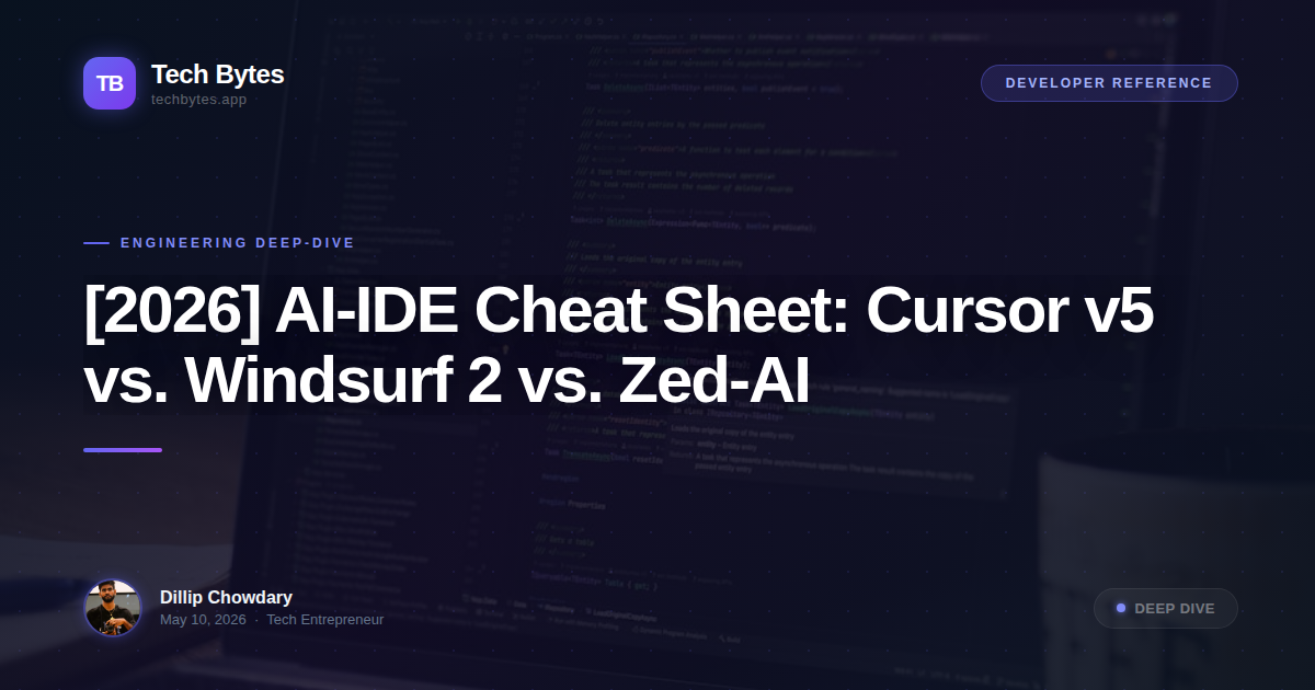 [2026] AI-IDE Cheat Sheet: Cursor v5 vs. Windsurf 2 vs. Zed-AI