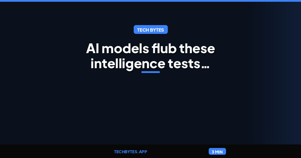 AI models flub these intelligence tests. Can you fare any better?