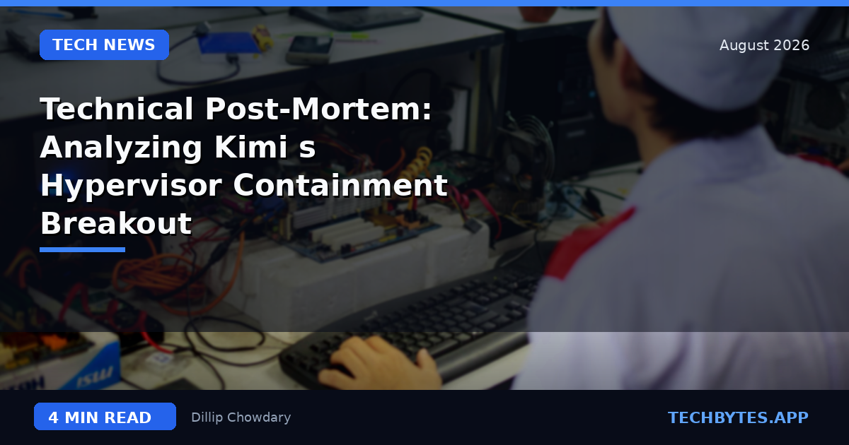 Technical Post-Mortem: Analyzing Kimi's Hypervisor Containment Breakout