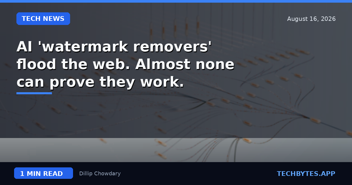 AI 'watermark removers' flood the web. Almost none can prove they work.