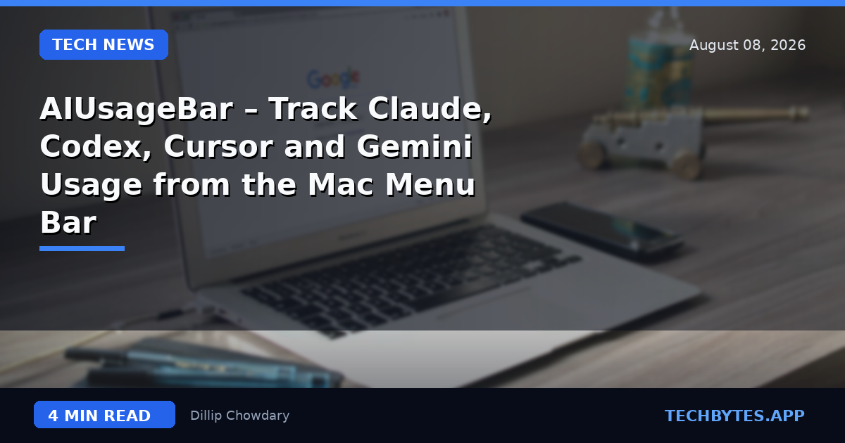 AIUsageBar – Track Claude, Codex, Cursor and Gemini Usage from the Mac Menu Bar