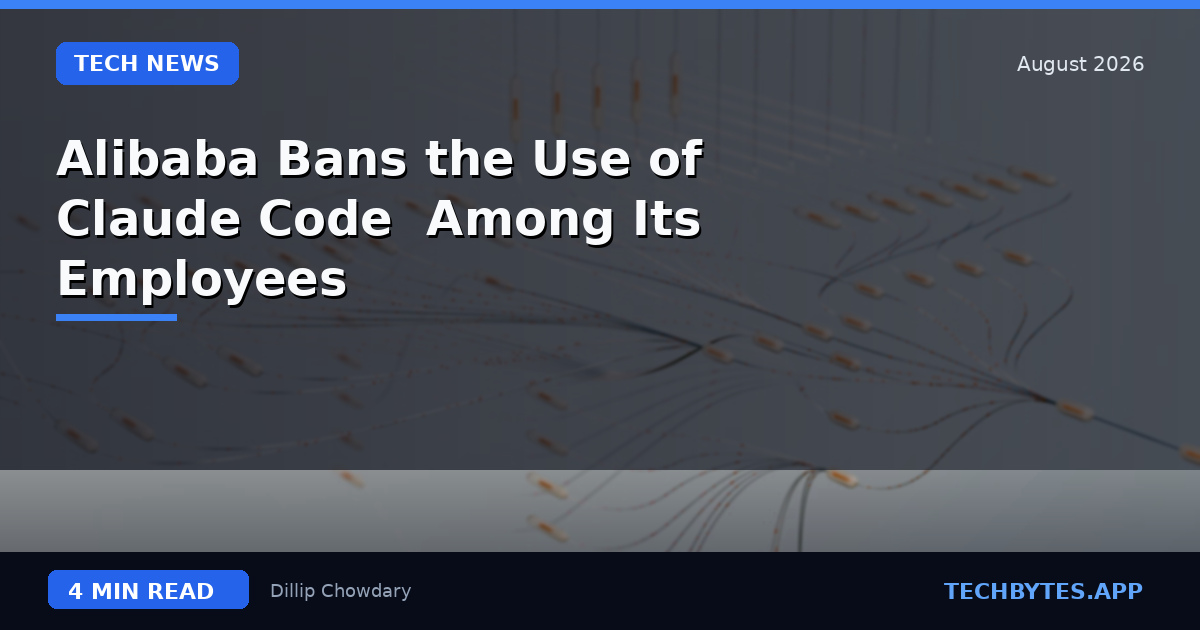 Alibaba Bans the Use of 'Claude Code' Among Its Employees