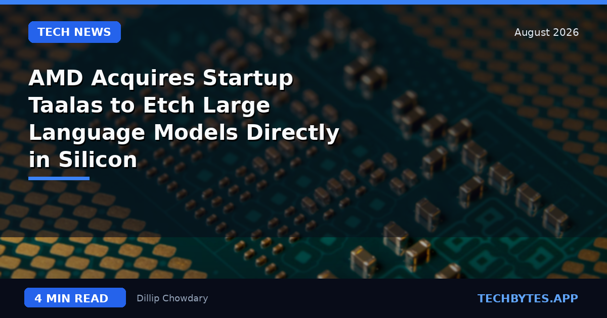 AMD Acquires Startup Taalas to Etch Large Language Models Directly in Silicon