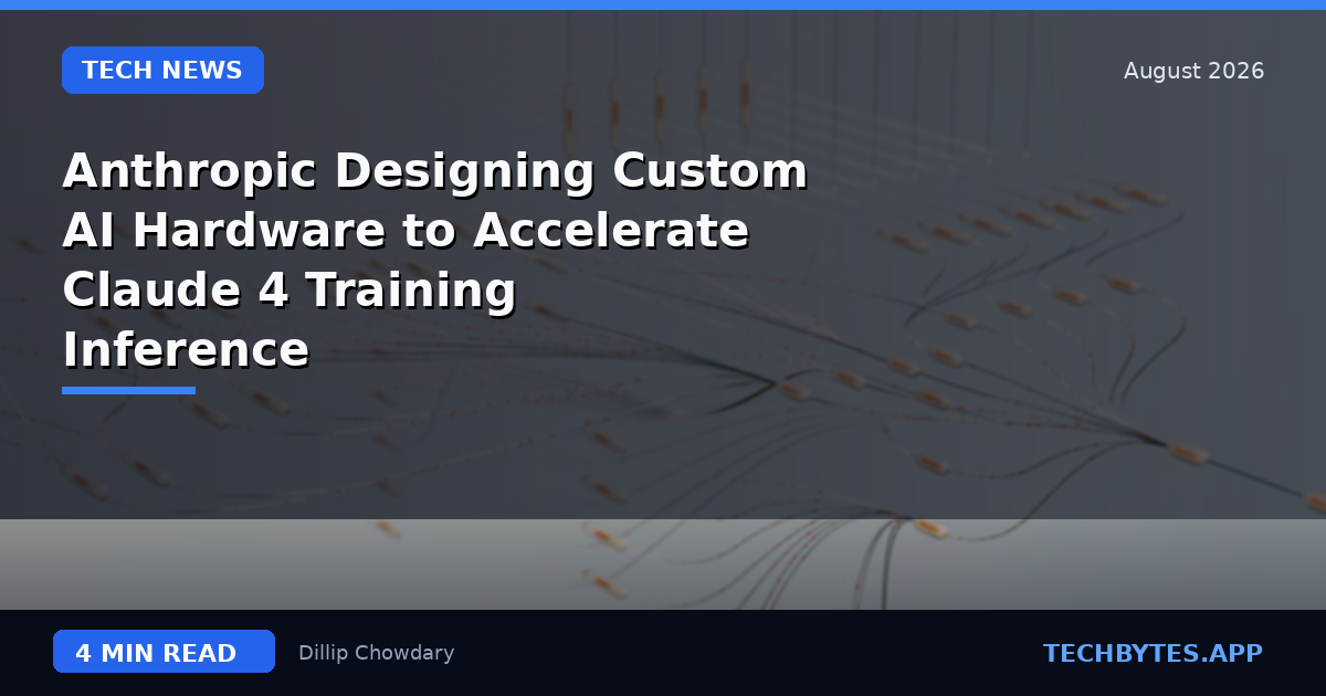 Anthropic Designing Custom AI Hardware to Accelerate Claude 4 Training & Inference