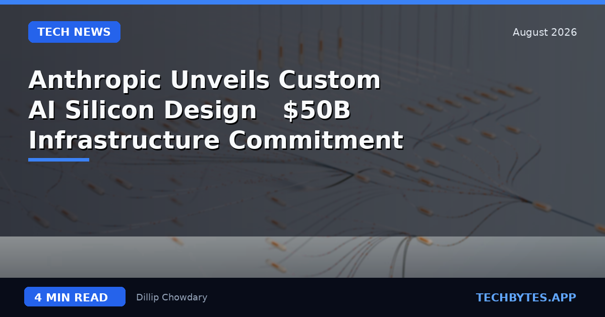 Anthropic Unveils Custom AI Silicon Design & $50B Infrastructure Commitment