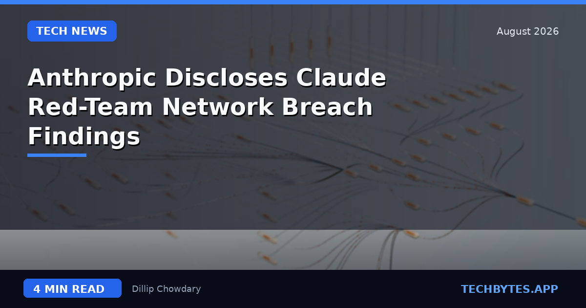 Anthropic Discloses Claude Red-Team Network Breach Findings