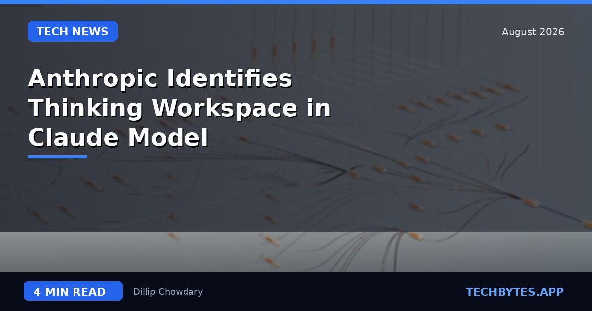 Anthropic Identifies Thinking Workspace in Claude Model