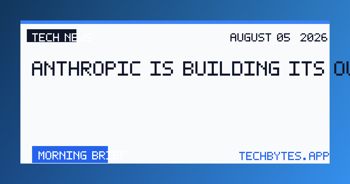 Anthropic Is Building Its Own Chip
