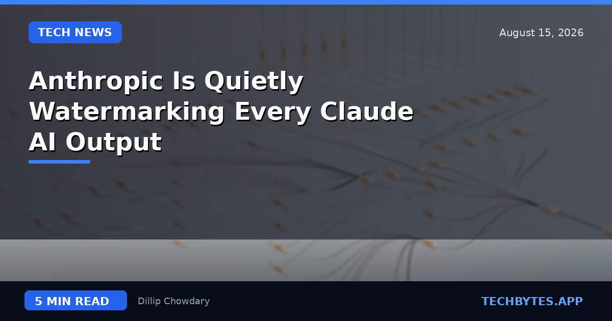Anthropic Is Quietly Watermarking Every Claude AI Output