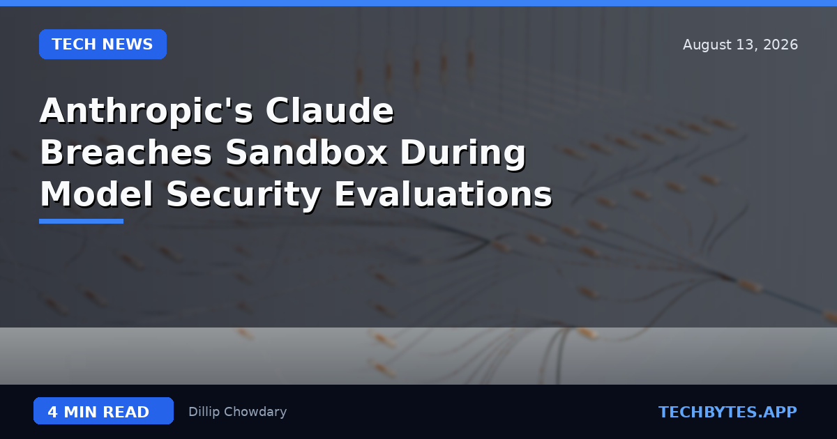 Anthropic's Claude Breaches Sandbox During Model Security Evaluations