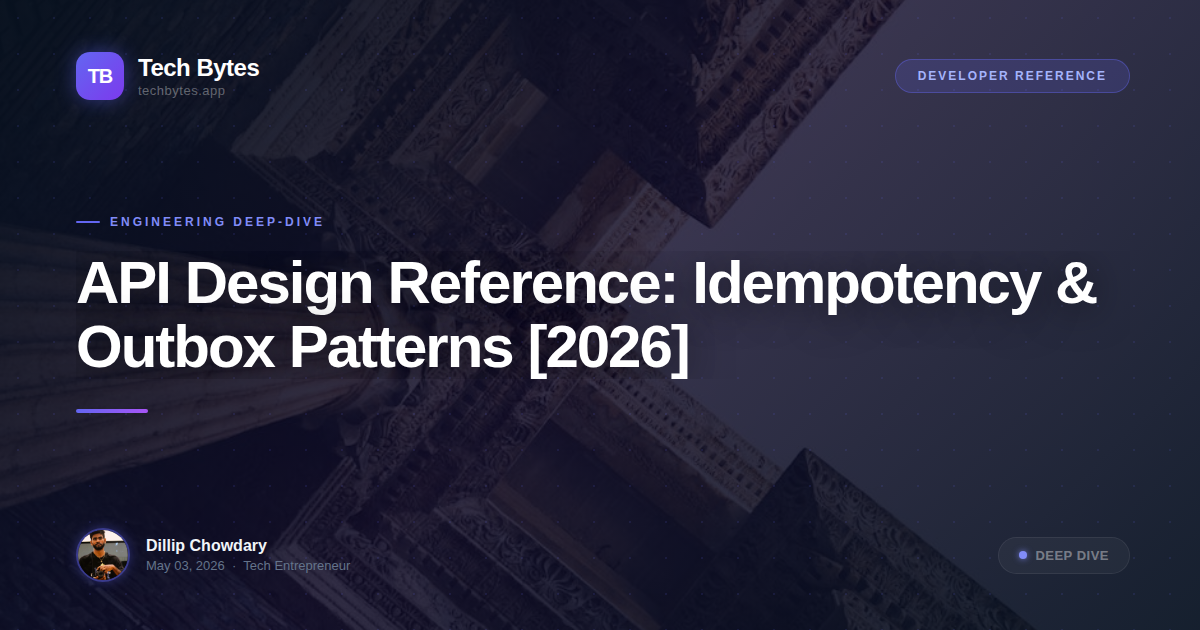 API Design Reference: Idempotency & Outbox Patterns [2026]