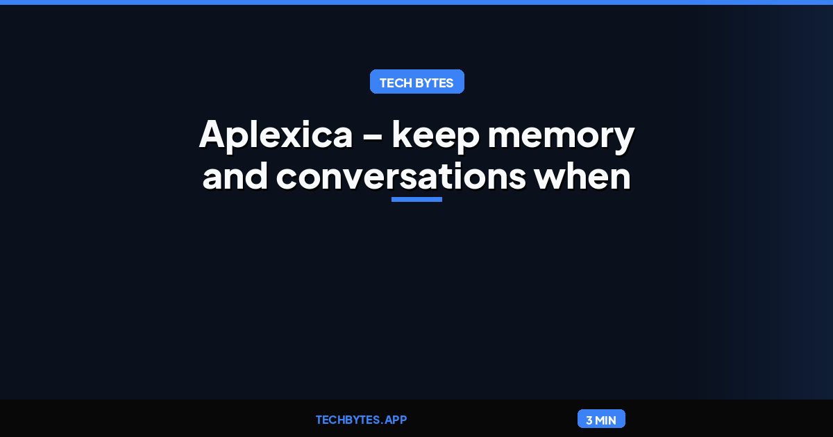 Aplexica – keep memory and conversations when you leave Cursor