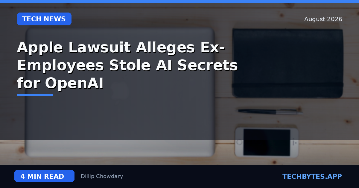 Apple Lawsuit Alleges Ex-Employees Stole AI Secrets for OpenAI