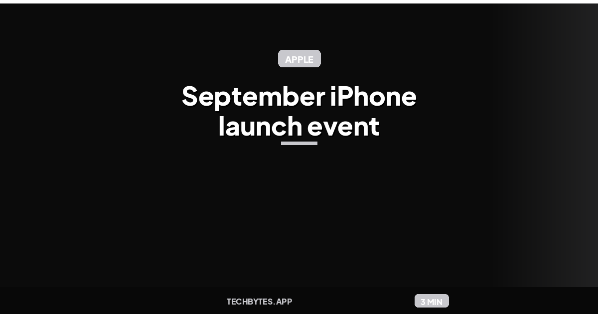 Apple announces September iPhone launch event