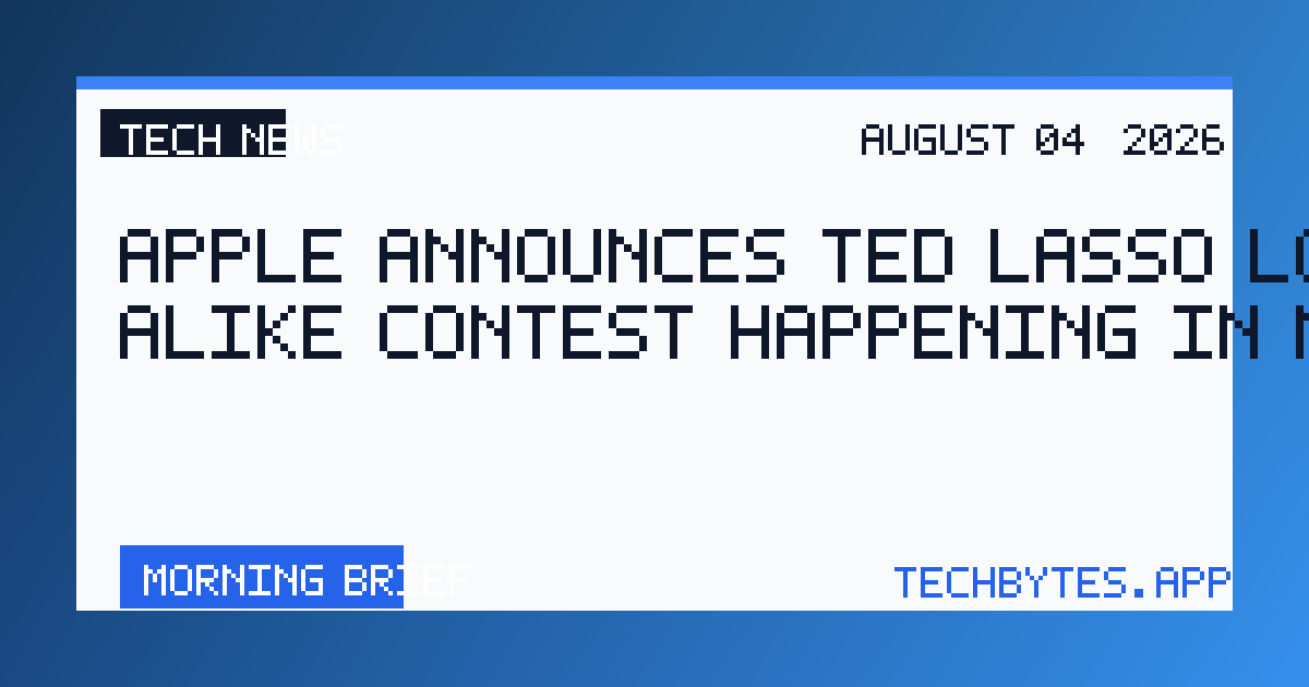 Apple announces Ted Lasso look-alike contest happening in NYC
