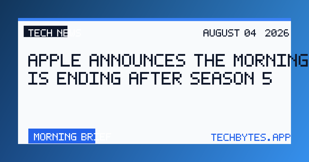 Apple announces The Morning Show is ending after season 5