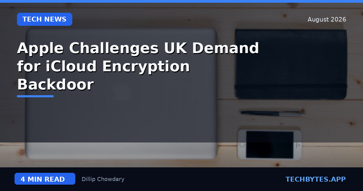 Apple Challenges UK Demand for iCloud Encryption Backdoor