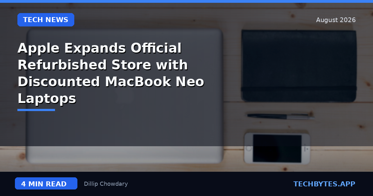 Apple Expands Official Refurbished Store with Discounted MacBook Neo Laptops