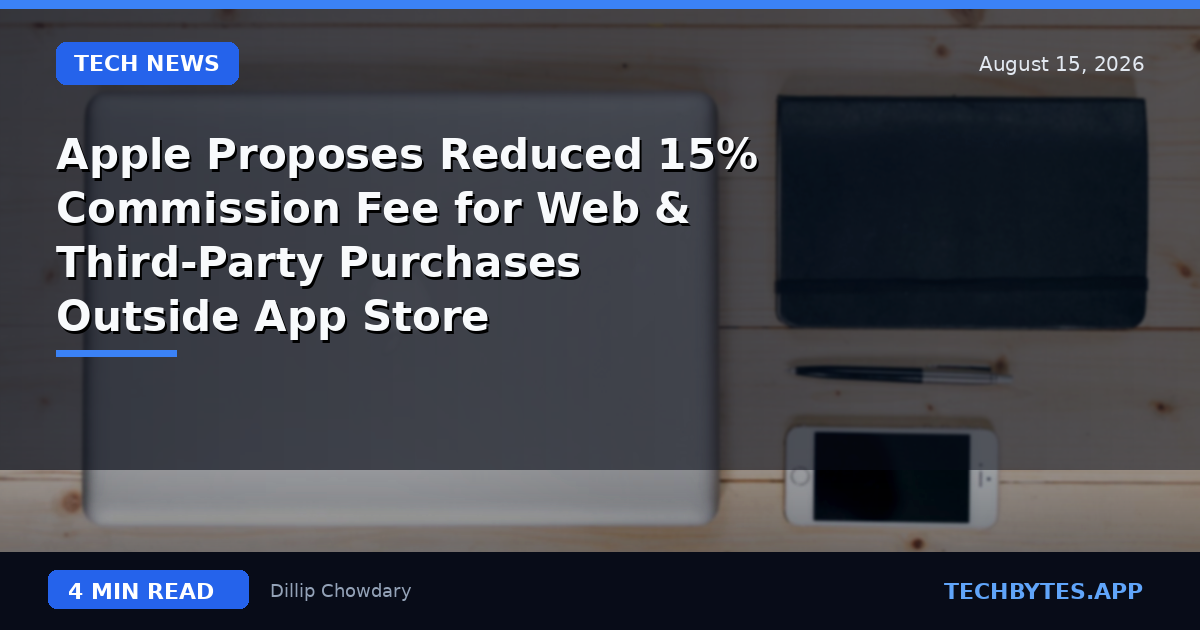 Apple Proposes Reduced 15% Commission Fee for Web & Third-Party Purchases Outside App Store