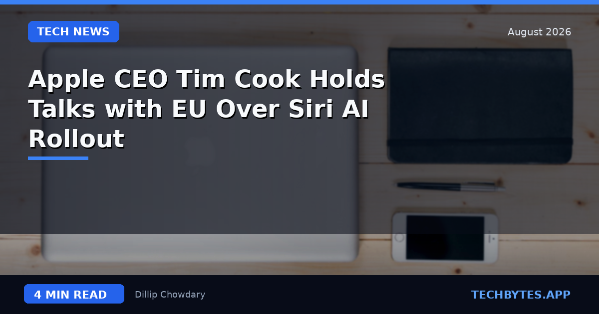 Apple CEO Tim Cook Holds Talks with EU Over Siri AI Rollout