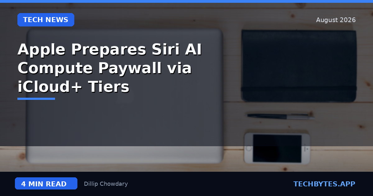 Apple Prepares Siri AI Compute Paywall via iCloud+ Tiers