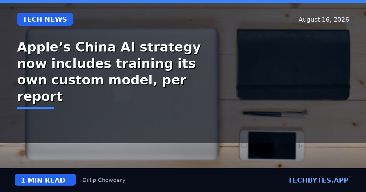 Apple’s China AI strategy now includes training its own custom model, per report