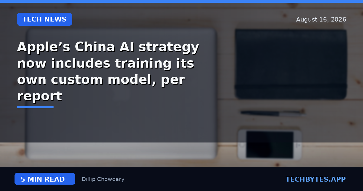 Apple’s China AI strategy now includes training its own custom model, per report