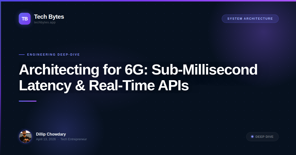 Architecting for 6G: Sub-Millisecond Latency & Real-Time APIs