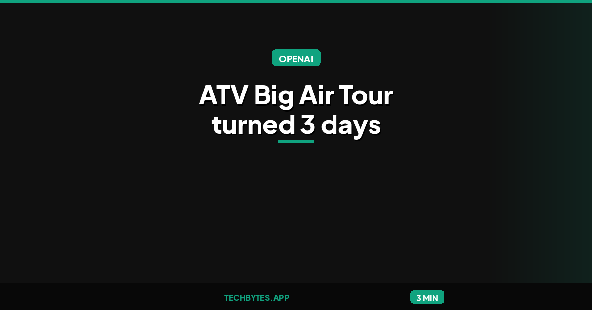 ATV Big Air Tour turned 3 days of work into 3 hours with ChatGPT
