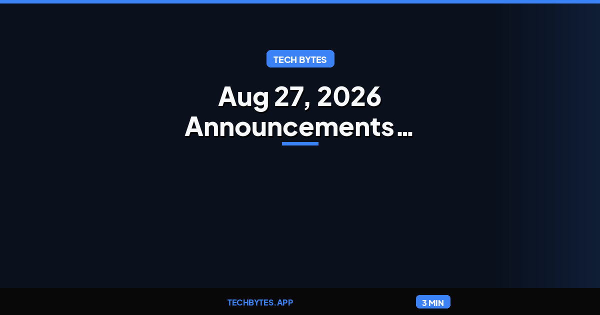 Aug 27, 2026 Announcements Previewing the Model Hardware Standard