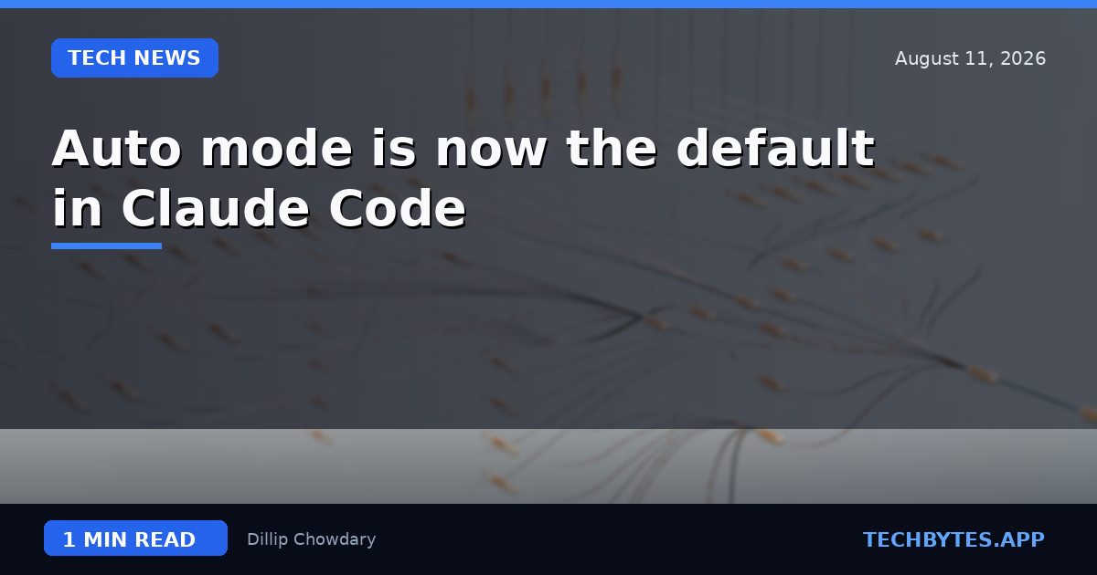 Auto mode is now the default in Claude Code