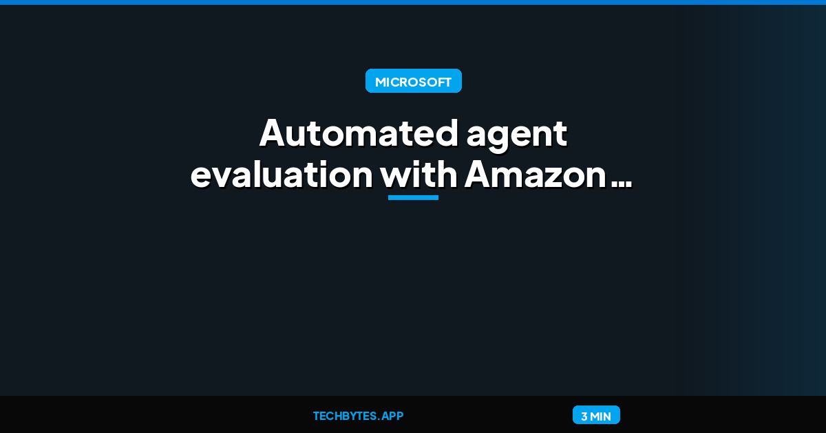 Automated agent evaluation with Amazon Bedrock AgentCore and GitHub Actions