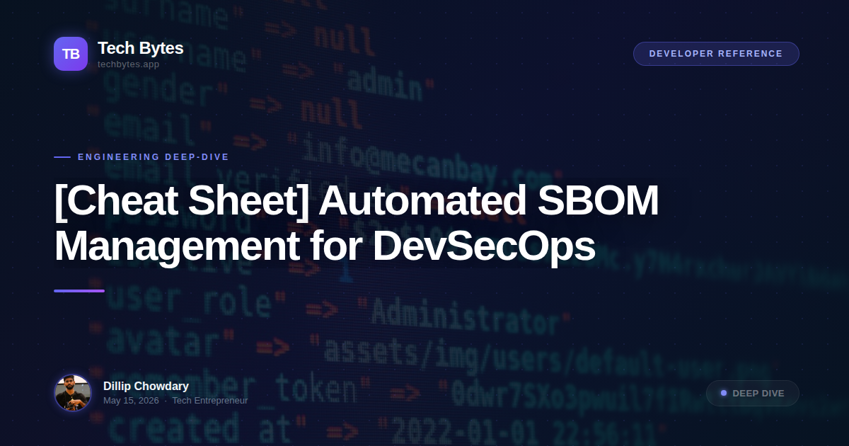 [Cheat Sheet] Automated SBOM Management for DevSecOps
