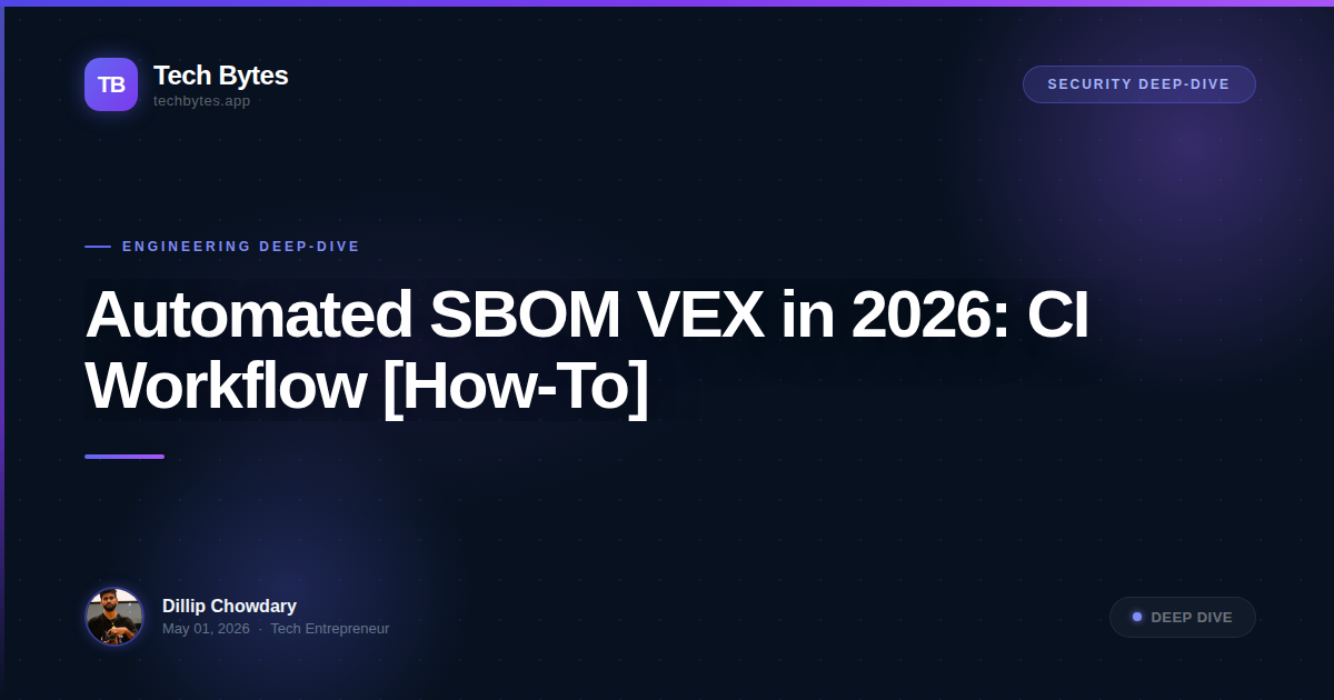 Automated SBOM VEX in 2026: CI Workflow [How-To]