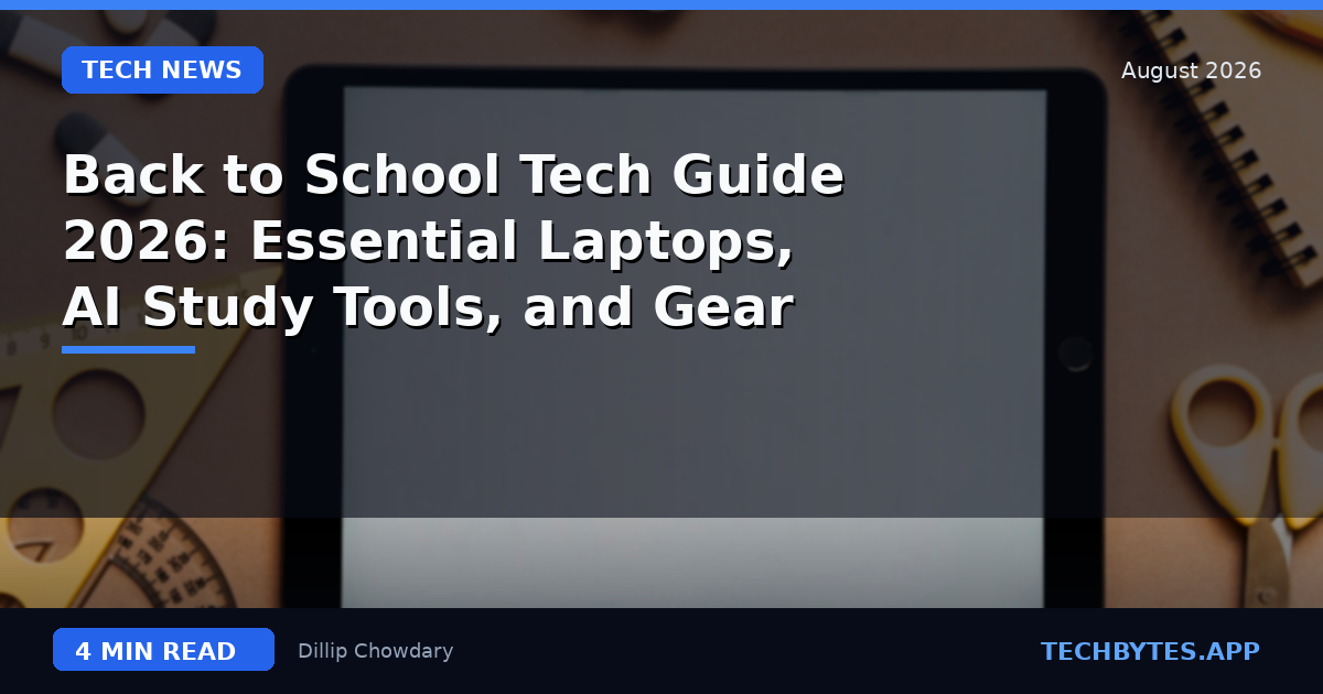 Back to School Tech Guide 2026: Essential Laptops, AI Study Tools, and Gear
