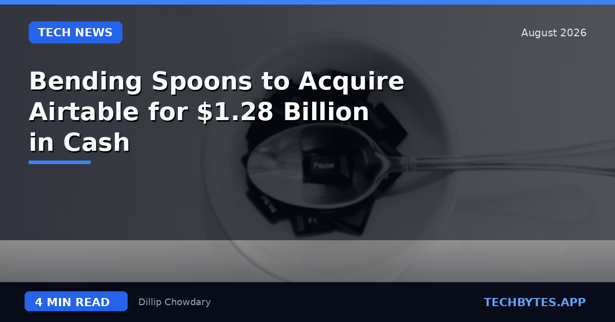 Bending Spoons to Acquire Airtable for $1.28 Billion in Cash