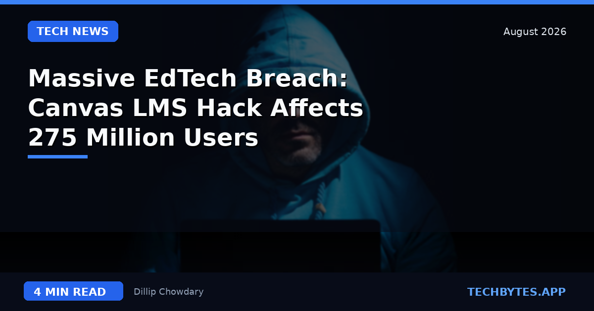 Massive EdTech Breach: Canvas LMS Hack Affects 275 Million Users