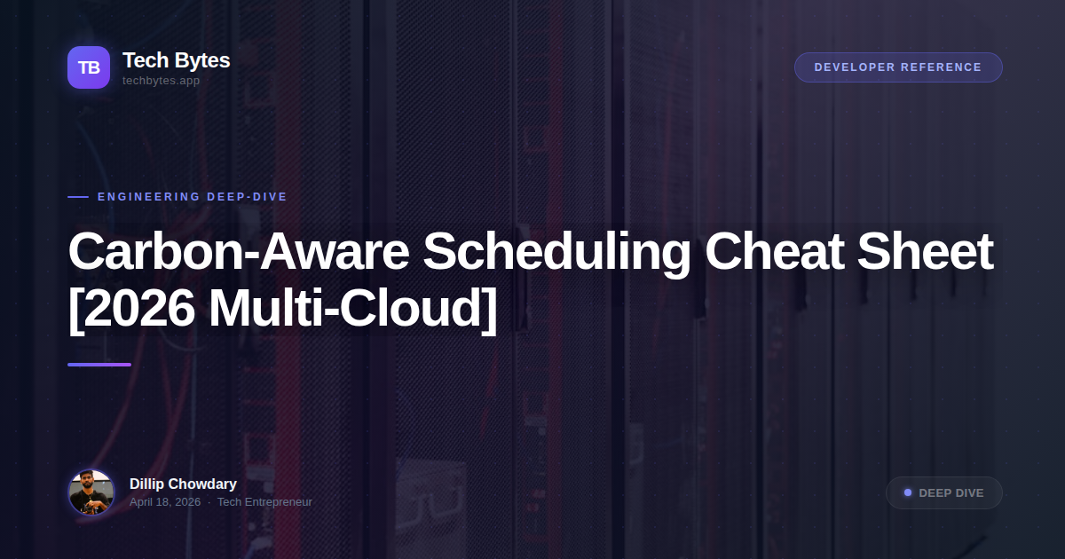 Carbon-Aware Scheduling Cheat Sheet [2026 Multi-Cloud]