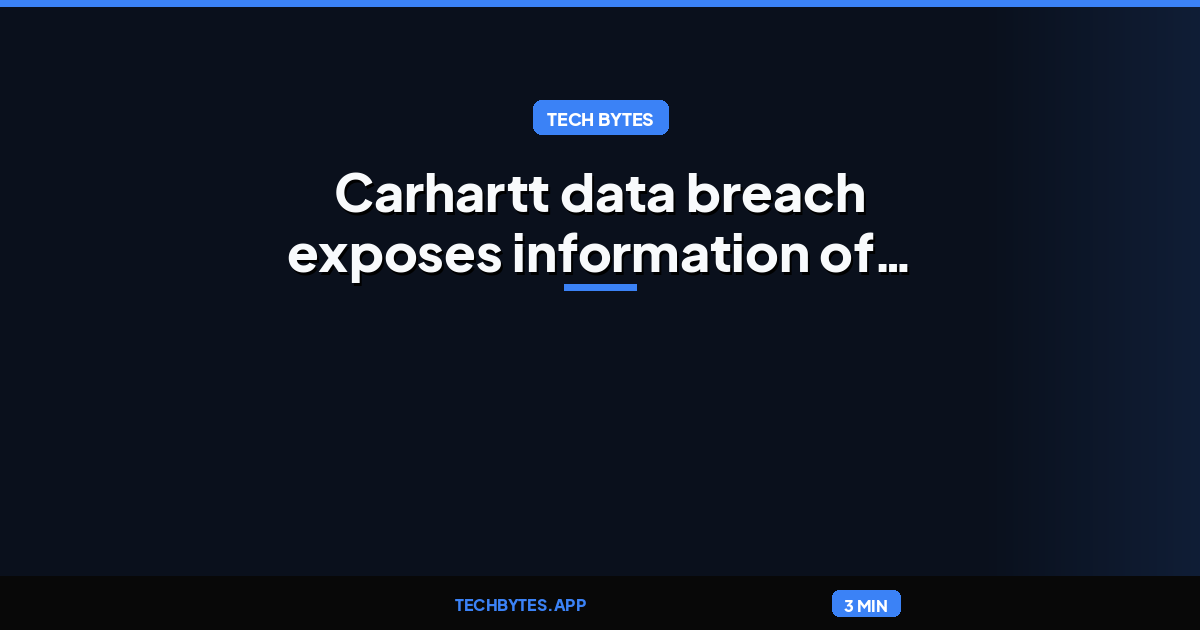 Carhartt data breach exposes information of 12.9 million accounts