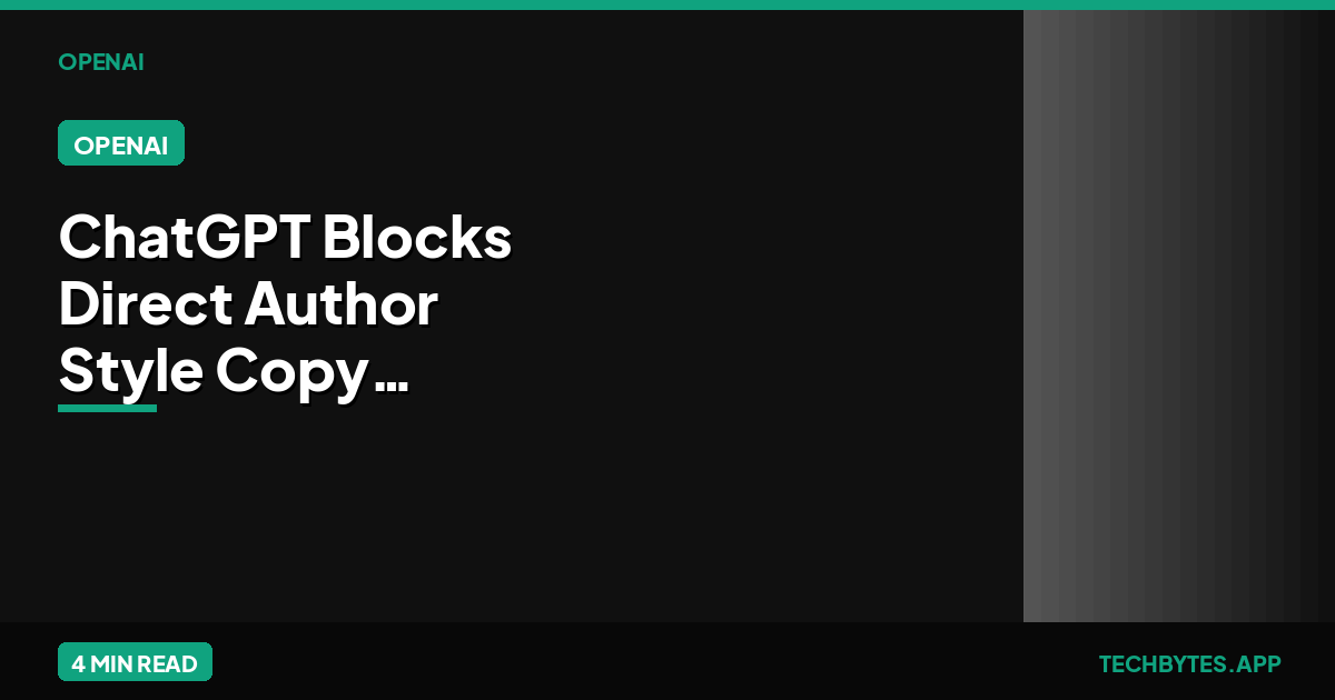 ChatGPT Blocks Direct Author Style Copy Requests