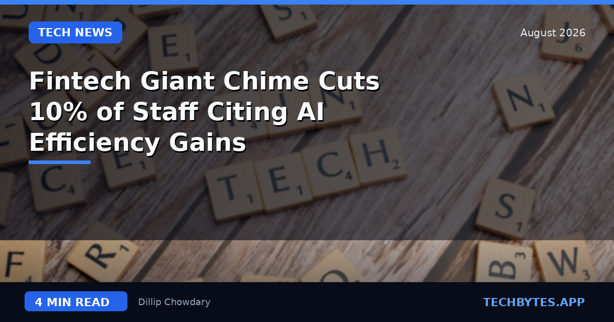 Fintech Giant Chime Cuts 10% of Staff Citing AI Efficiency Gains